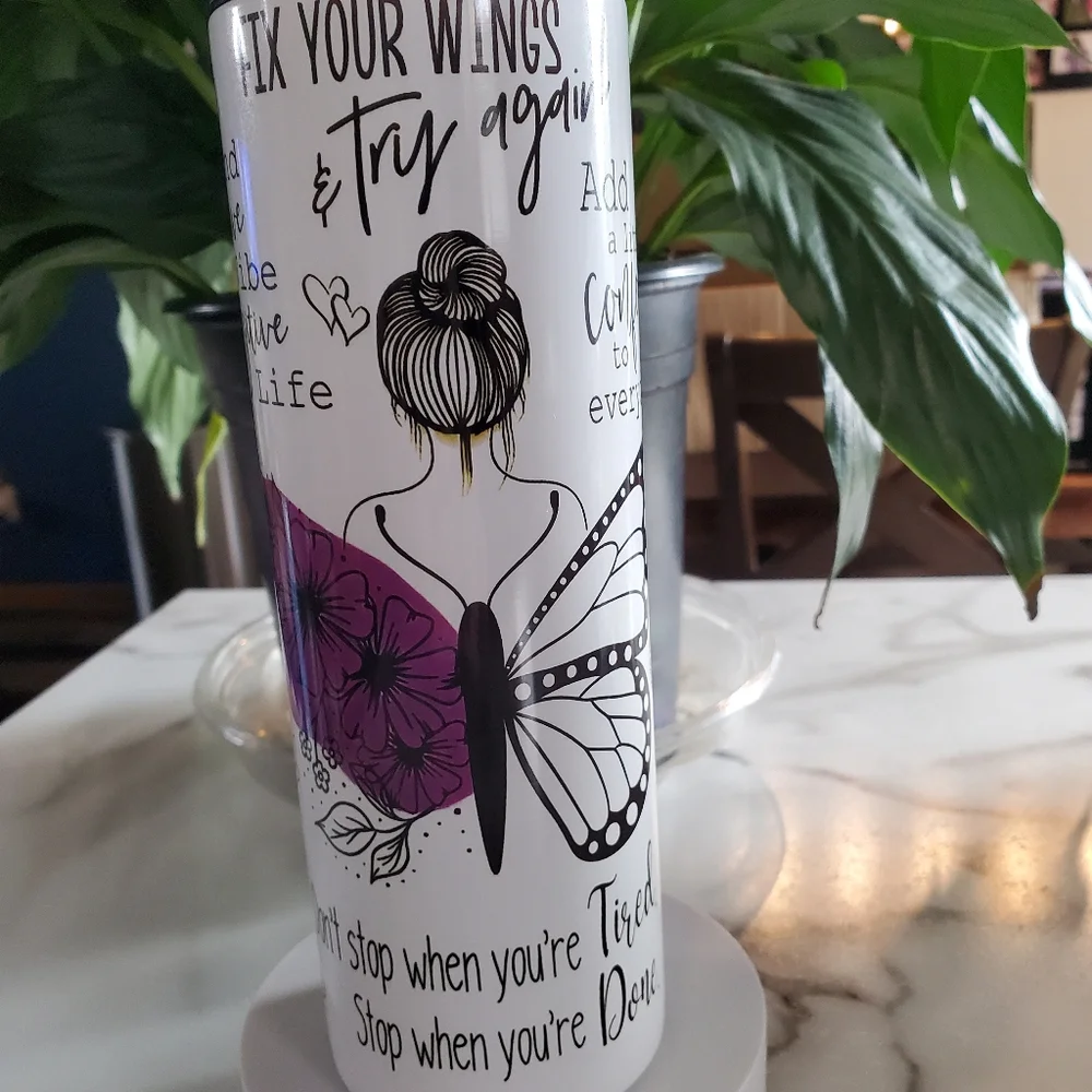 Motivational Positive Affirmations 20oz Tumbler with duo lids 🎉sale